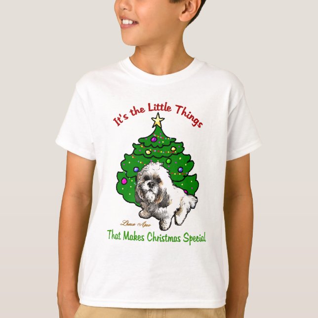 T-shirt Presentes de Natal de Lhasa Apso (Frente)