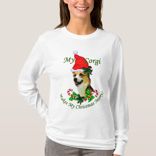 T-shirt Presentes de Natal de Pembroke Welsh Corgi (Frente)