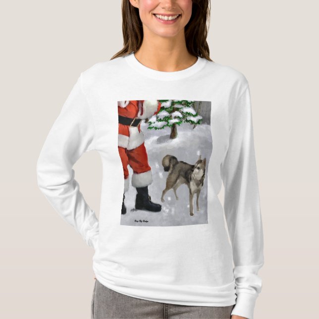 T-shirt Presentes de Natal do Klee Kai no Alaska (Frente)