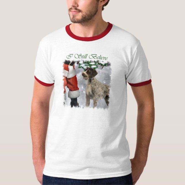 T-shirt Presentes de Natal do Ponteiro Alemão Wirehaired (Frente)