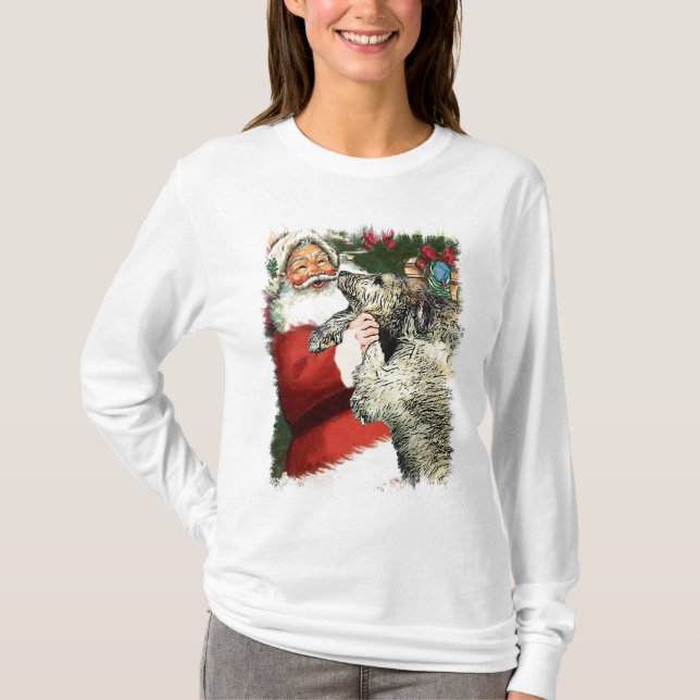 T-shirt Presentes de Natal do Wolfhound Irlandês (Frente)