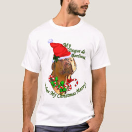 T-shirt Presentes de Natal Dogue de Bordeaux