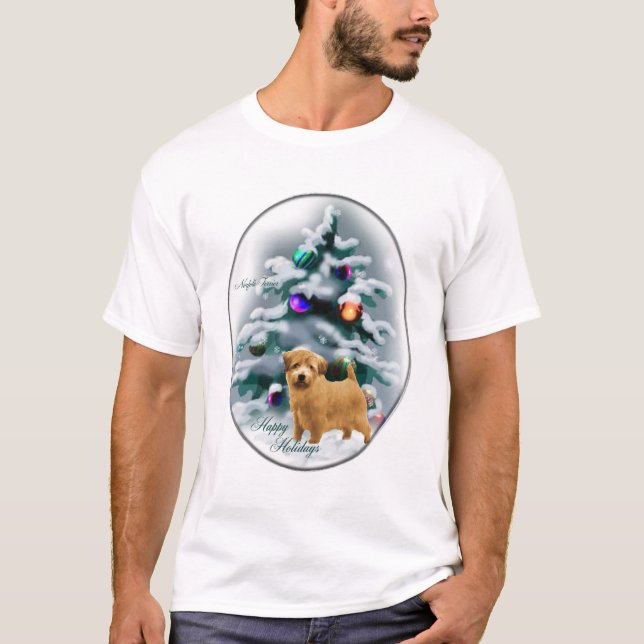 T-shirt Presentes de Natal Norfolk Terrier (Frente)