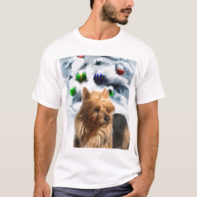 T-shirt Presentes de Natal Terrier australianos (Frente)