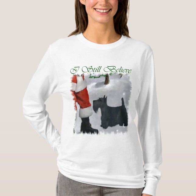 T-shirt Presentes de Natal Terrier escoceses (Frente)
