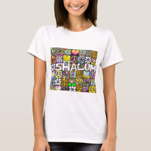 T-shirt Presentes de Roupas Retro 60s Psicodélico Shalom L