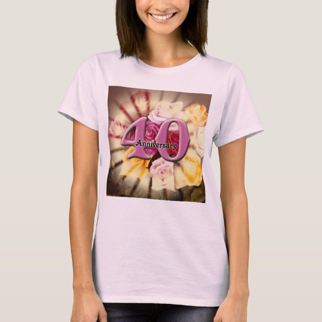 T-shirt Presentes do 40º aniversário de casamento (Frente)