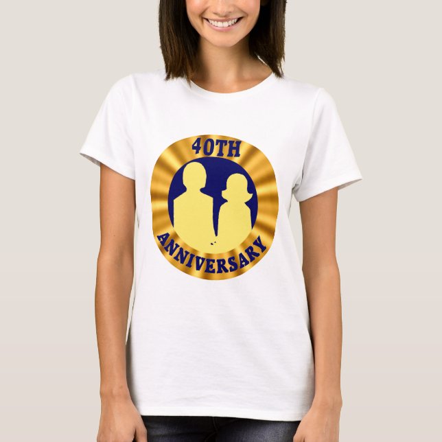 T-shirt Presentes do 40º aniversário de casamento (Frente)