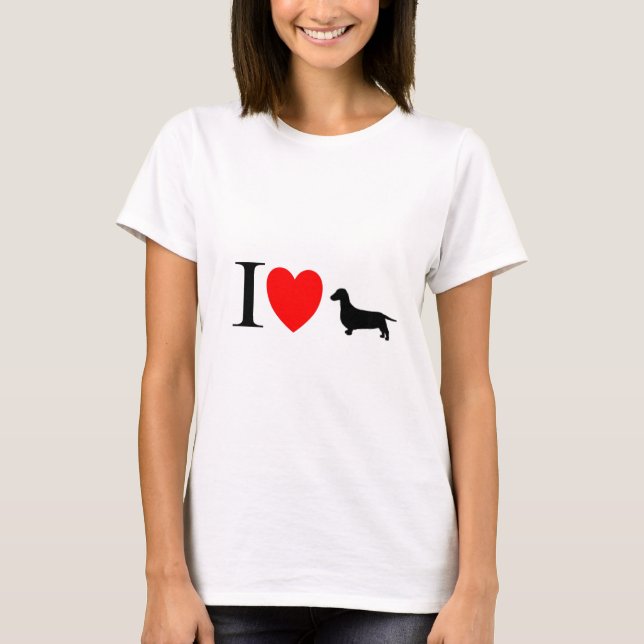T-shirt Presentes do amante do Dachsund "eu amo Dachsunds (Frente)