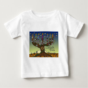 T-shirt Presentes e Roupas Judaicas L'shanah Tovah Árvore