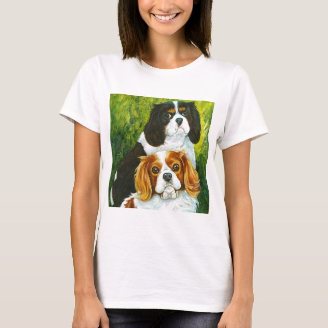 T-shirt Presentes Retratos do Rei Cavalier Charles Spaniel (Frente)