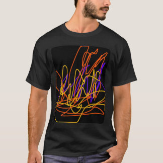 T-shirt preta de homem com abstrato de neon origin