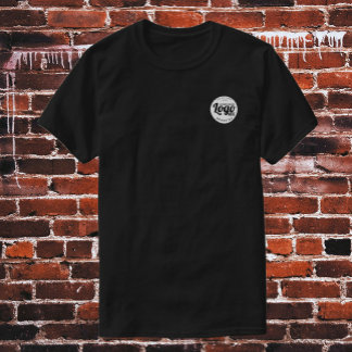 T-shirt Preta Personalizada Com Logotipo Para Pequ