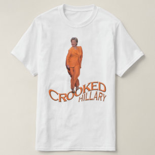 T-shirt preto alaranjado curvado de Hillary