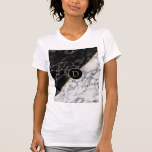 T-Shirt preto branco com letra personalizada