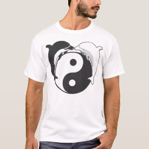 T-shirt Preto/branco dos golfinhos de Yin Yang