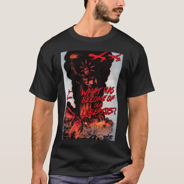 T-shirt preto clássico do Anti-zangão (Frente)