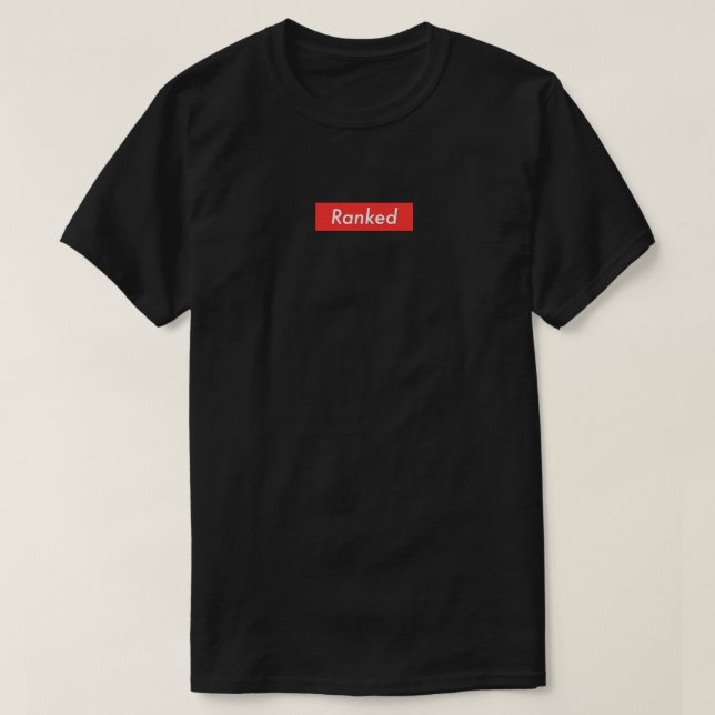 T-shirt preto classificado (Frente do Design)