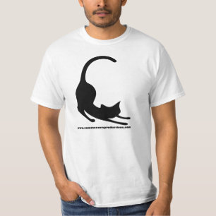 T-shirt Preto comum do logotipo dos gatos