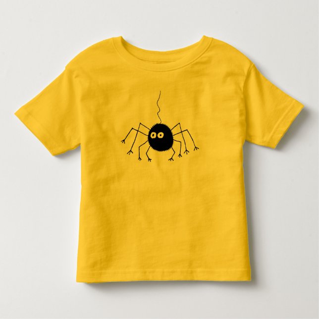 T-shirt preto da aranha dos olhos grandes (Frente)