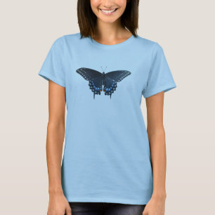 T-shirt preto da borboleta de Swallowtail