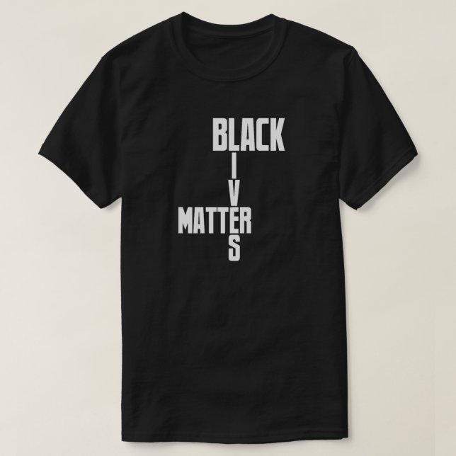 T-shirt preto da matéria das vidas (Frente do Design)