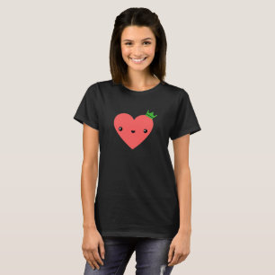 T-shirt preto da rainha   Kawaii   do coração