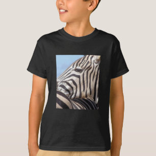 T-shirt preto da zebra dos miúdos