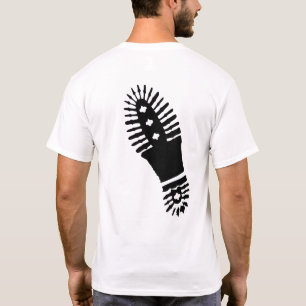 T-shirt preto de Bootprint (design traseiro)