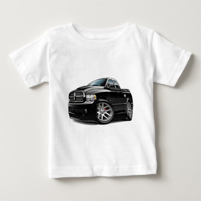 T-shirt Preto de Dualcab da ram de Dodge SRT10 (Frente)