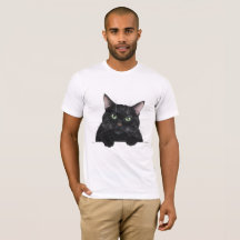 T-Shirt preto de gato