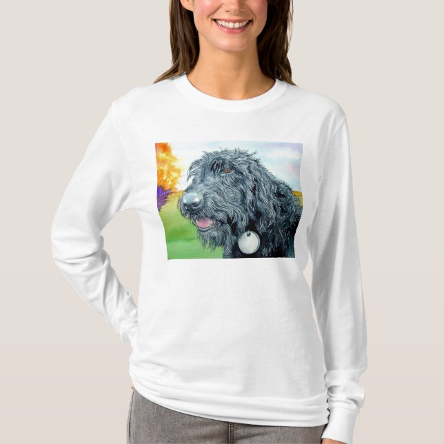 T-shirt preto de Labradoodle Ralph (Frente)