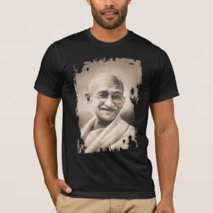 T-shirt preto de Mahatma Gandhi
