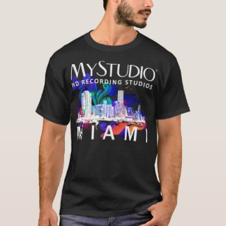 T-shirt preto de Miami dos homens