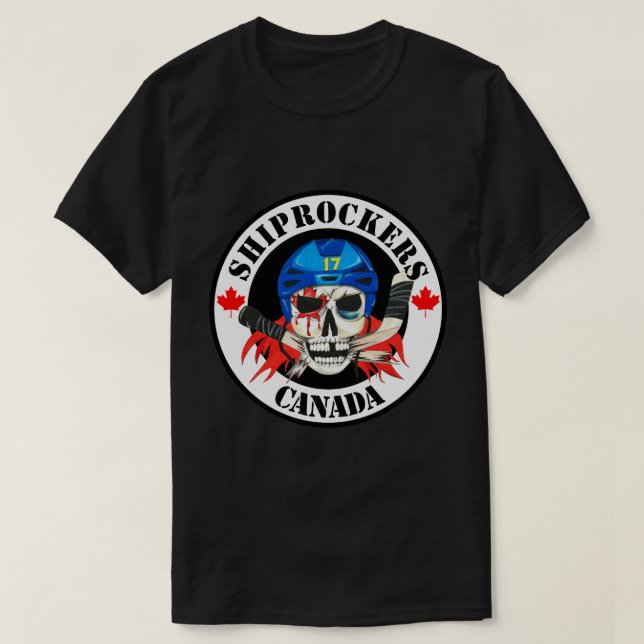 T-shirt preto de Shiprockers Canadá (Frente do Design)