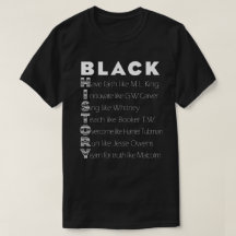 T-shirt preto do acrônimo da história