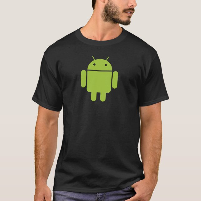 T-shirt preto do Android (Frente)