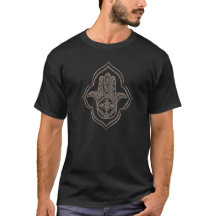 t-shirt preto do hamsa (taupe)
