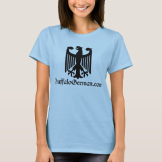 T-shirt preto do logotipo de Eagle das senhoras