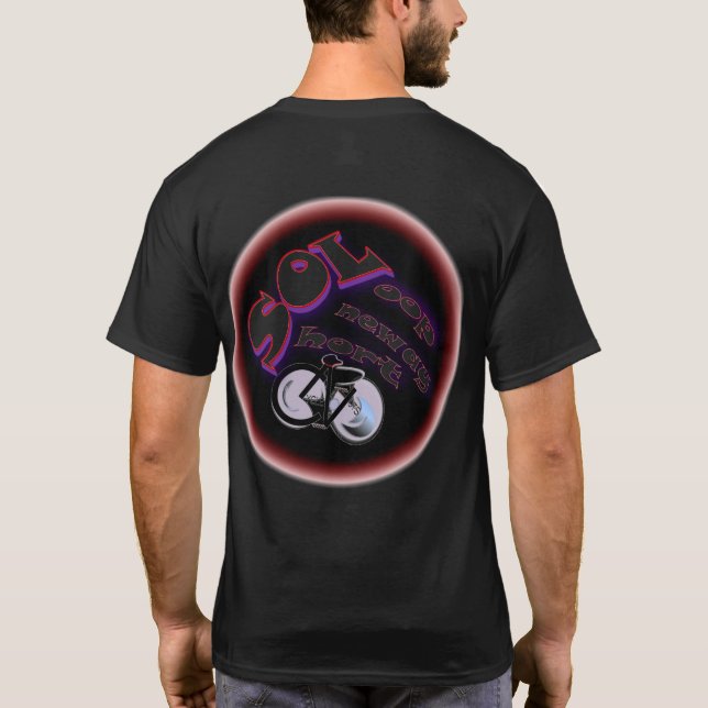 T-shirt preto do solenóide (Verso)