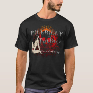 T-shirt Preto do tatuagem da marca de Pillbilly