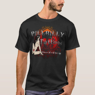 T-shirt Preto do tatuagem da marca de Pillbilly