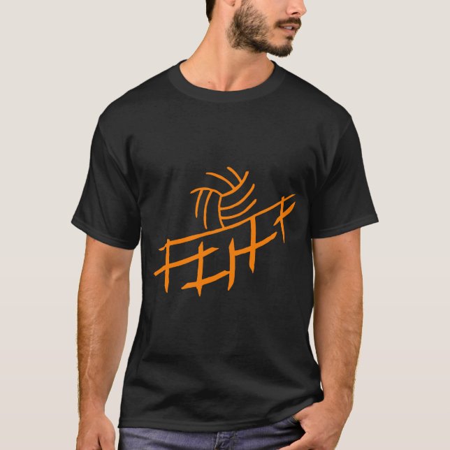 T-shirt preto do voleibol (Frente)