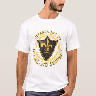 T-shirt preto & Dourado da segurança de Domeland