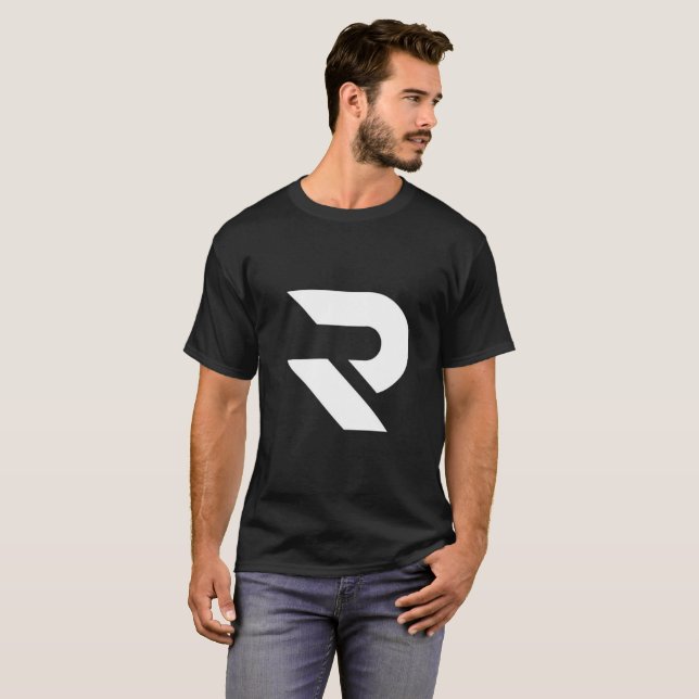 T-shirt preto e branco de RumaTube (Frente Completa)