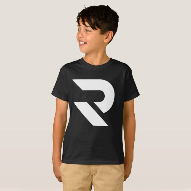 T-shirt preto e branco de RumaTube dos miúdos (Frente Completa)