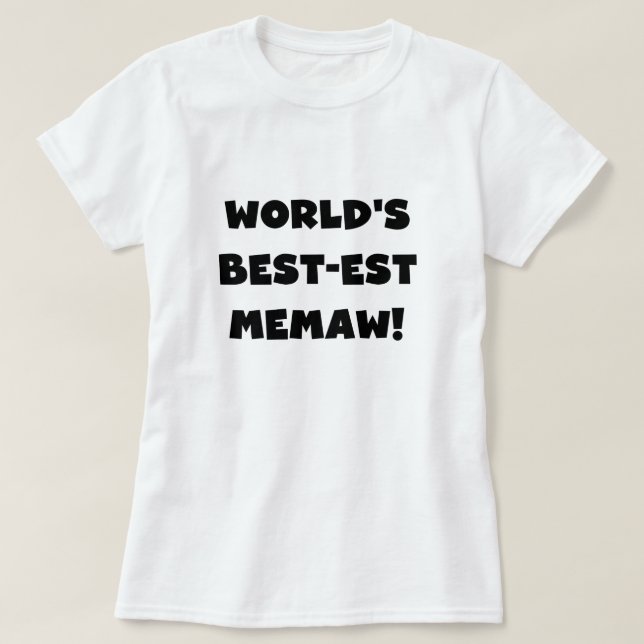 T-shirt preto e branco do Melhor-est Memaw do (Frente do Design)