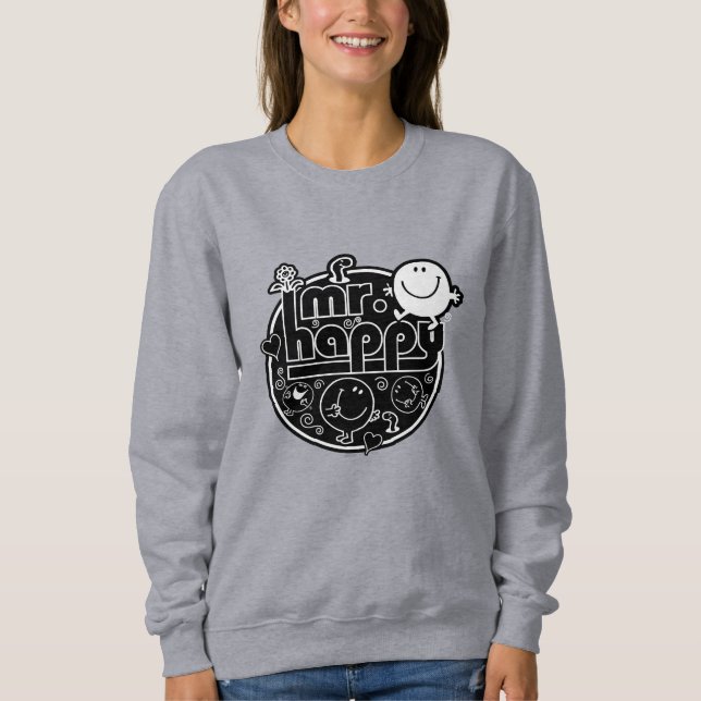 T-shirt Preto e Branco Sr. Happy (Frente)