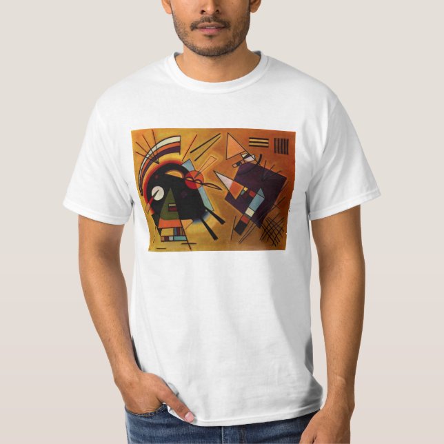 T-shirt preto e violeta de Kandinsky (Frente)