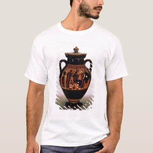 T-shirt Preto-figura amphora do sótão que descreve o